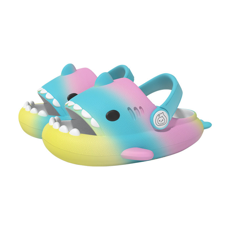 Original Three Color Gradient Shark Slippers with Shoelaces (Kids) | ZAKAPOP