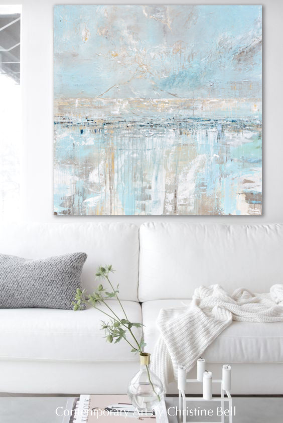 "Sea Breeze" Giclée Print Light Blue Coastal Abstract Painting