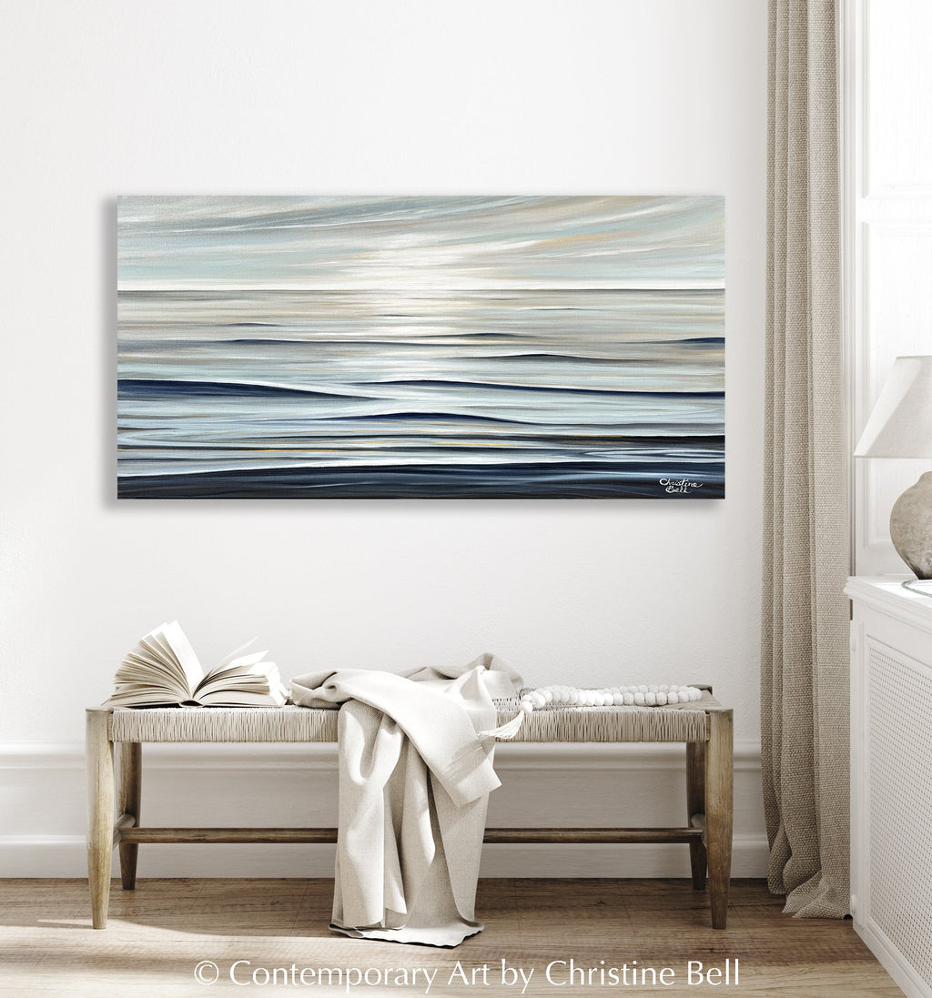 "Still Waters Run Deep II" GICLÉE PRINT, Modern Coastal Ocean Seascape Painting