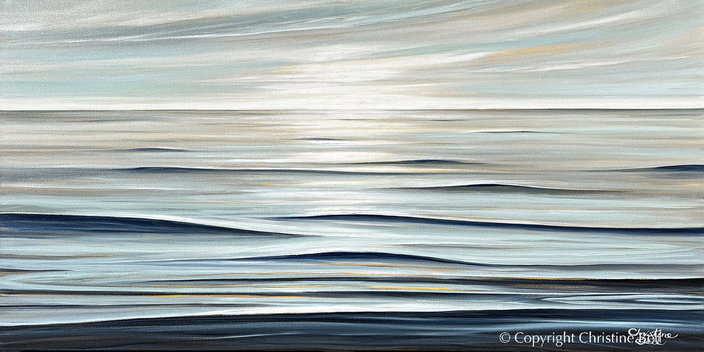 "Still Waters Run Deep II" GICLÉE PRINT, Modern Coastal Ocean Seascape Painting
