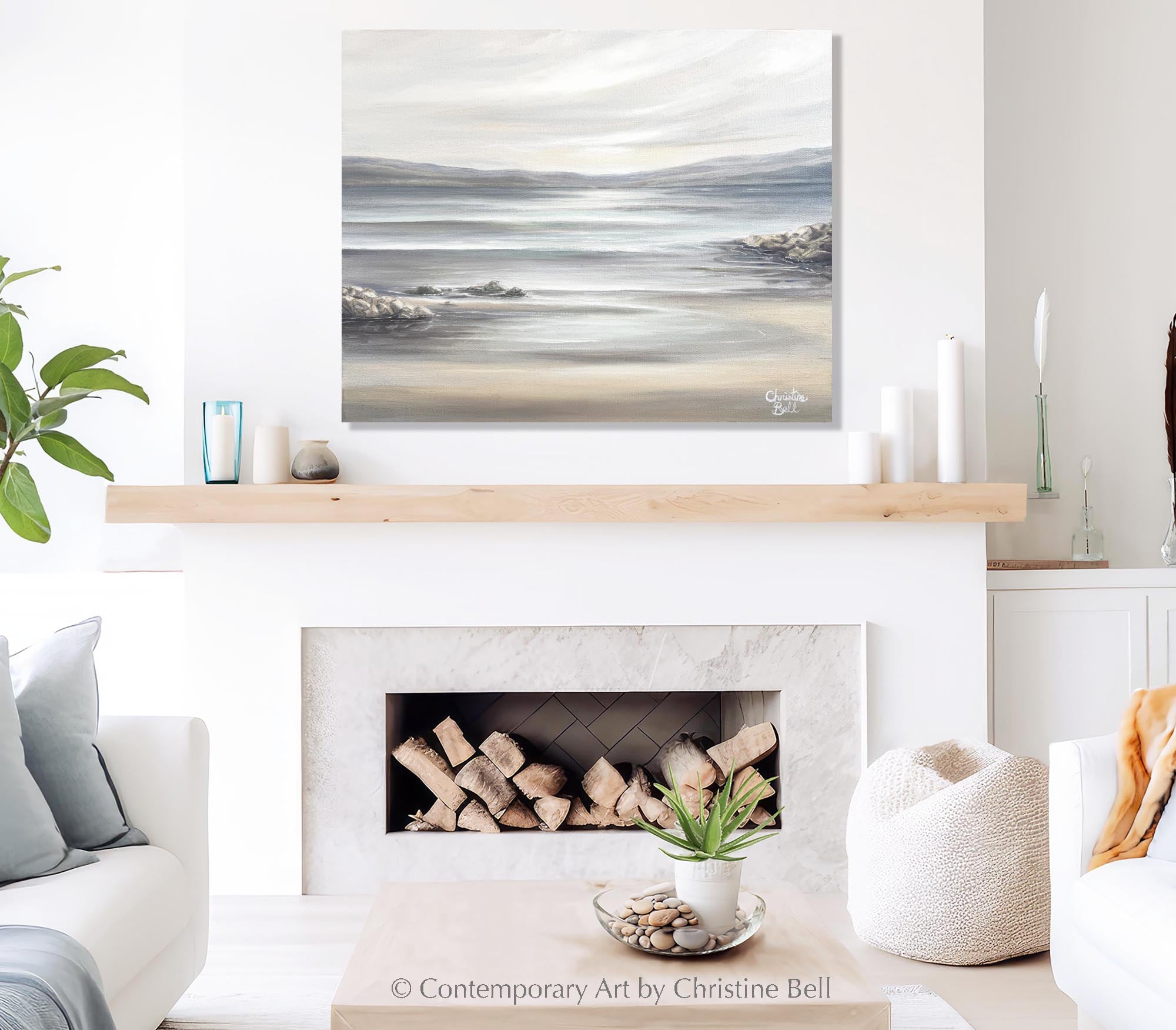 "Seaside Lullaby" GICLÉE PRINT Coastal Landscape Seascape Oil Painting, Tide Pool