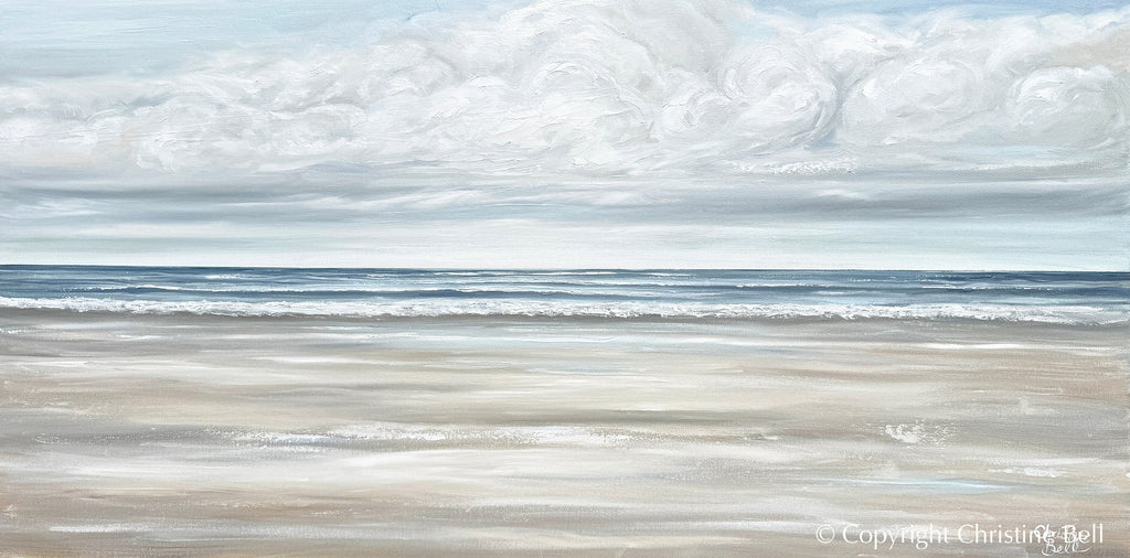 "Serene Seaside" GICLÉE PRINT, Modern Coastal Abstract Ocean Seascape Painting