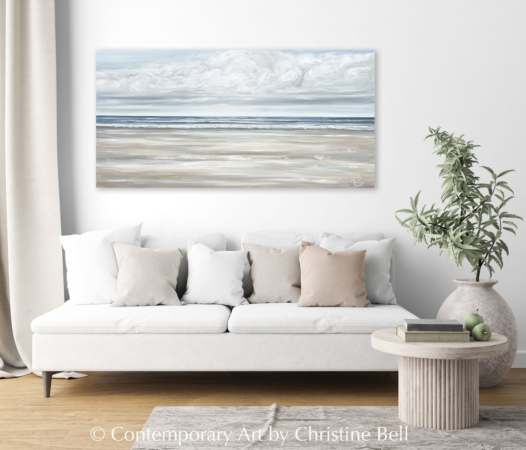 "Serene Seaside" GICLÉE PRINT, Modern Coastal Abstract Ocean Seascape Painting
