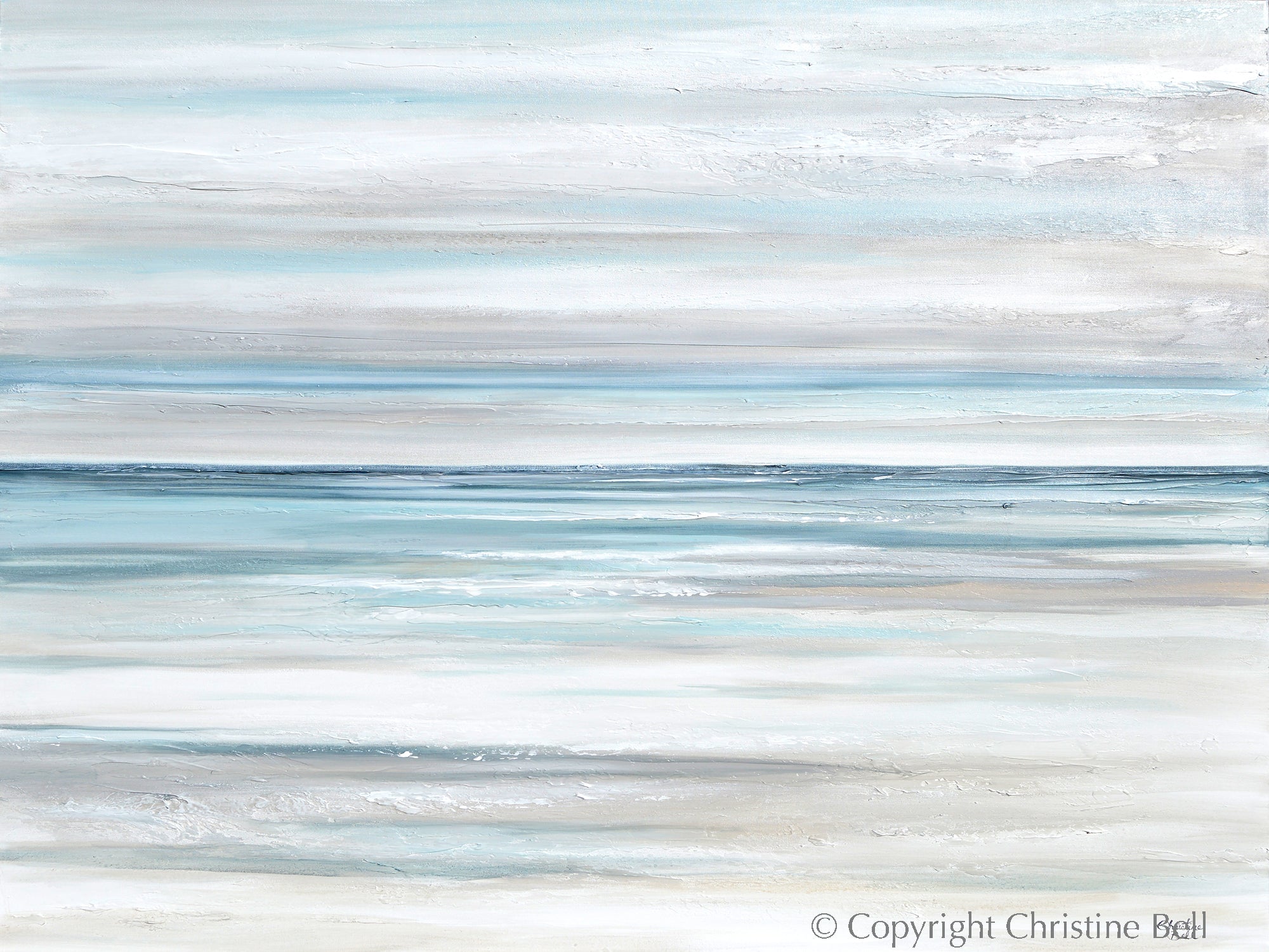 "Tranquility II" GICLÉE PRINT, Coastal Abstract Ocean Seascape Painting, Neutral Beach Art