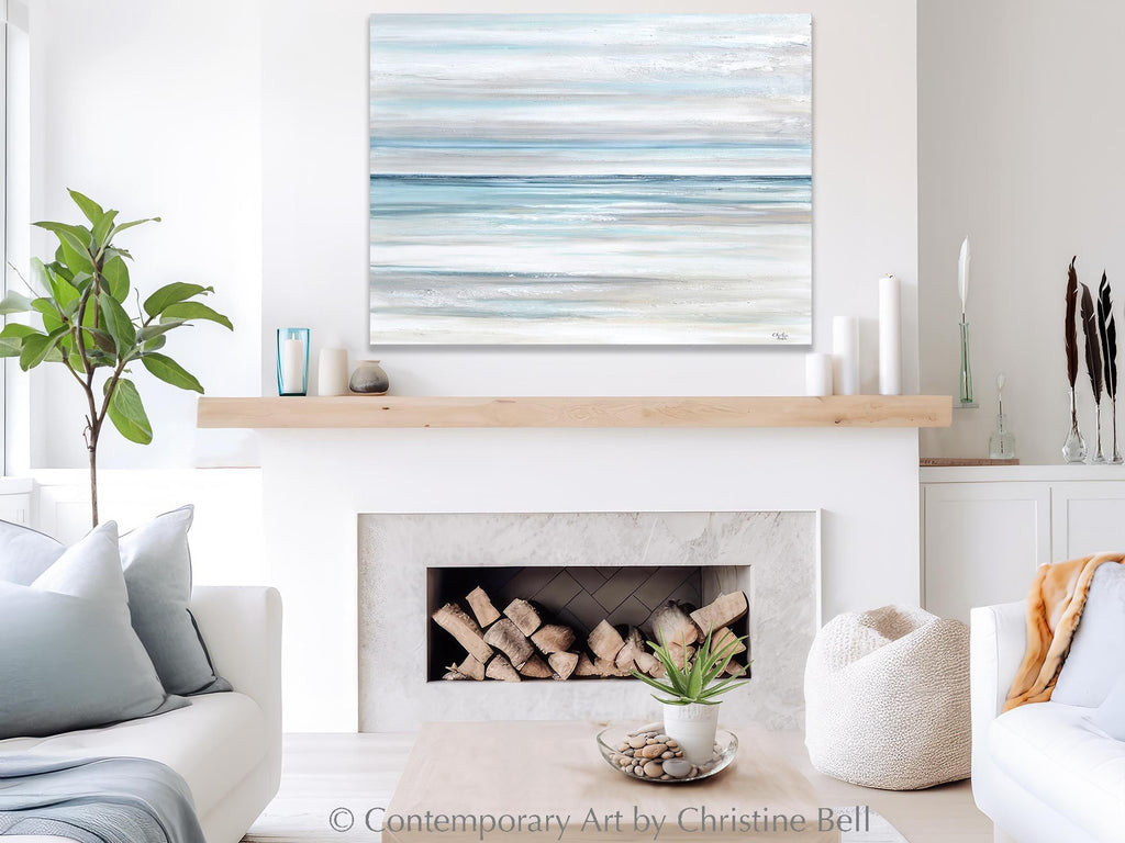 "Tranquility II" GICLÉE PRINT, Coastal Abstract Ocean Seascape Painting, Neutral Beach Art
