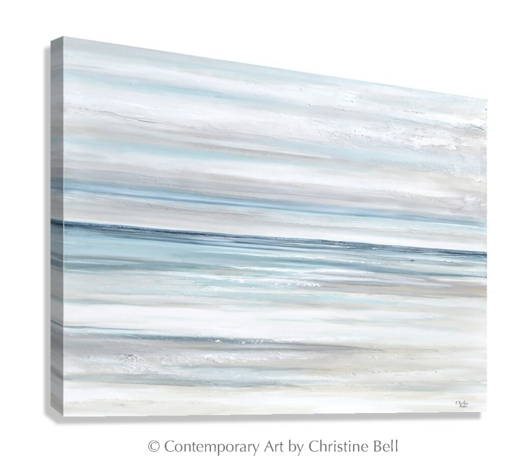 "Tranquility II" GICLÉE PRINT, Coastal Abstract Ocean Seascape Painting, Neutral Beach Art