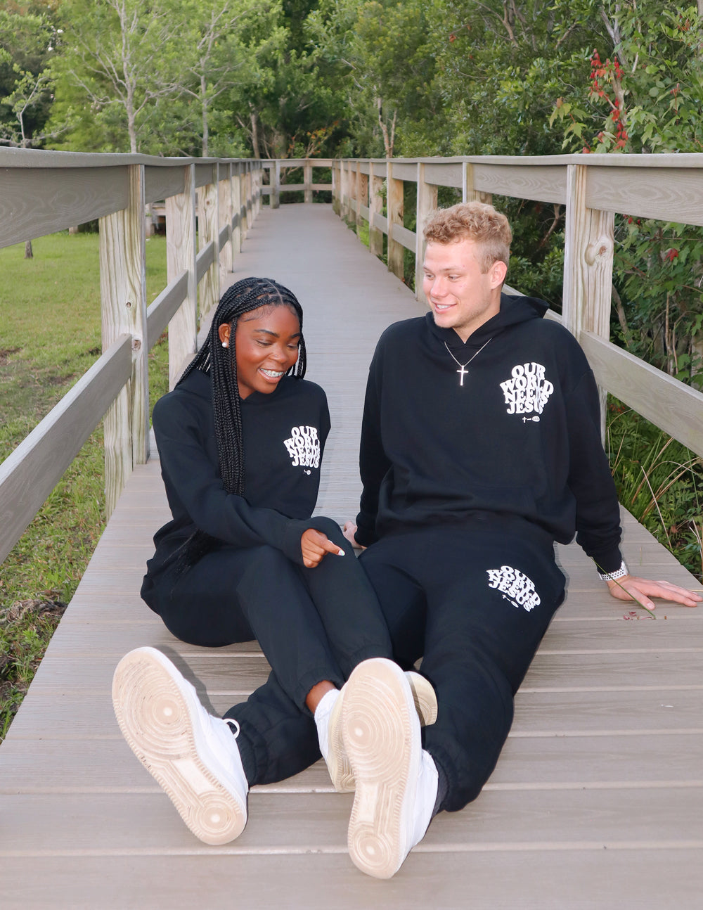 OUR WORLD NEEDS JESUS BLACK UNISEX SWEATPANT