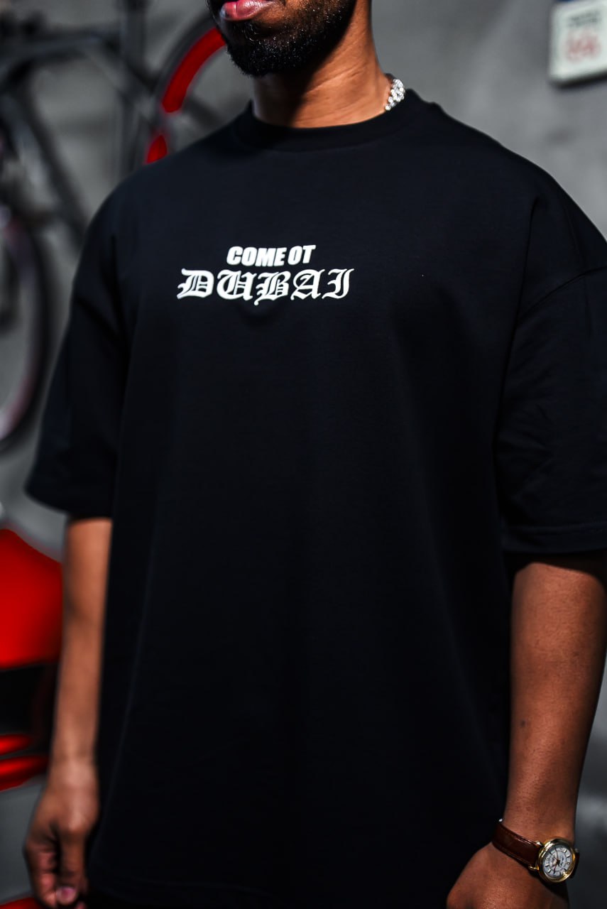 Oversize Cotton Tee – Come Ot Dubai Embroidered Shirt