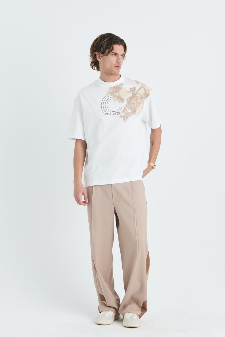 Oversize Cotton Tee / Ornate Animal Graphic Print &amp;quot;Fear Of Being Average&amp;quot;