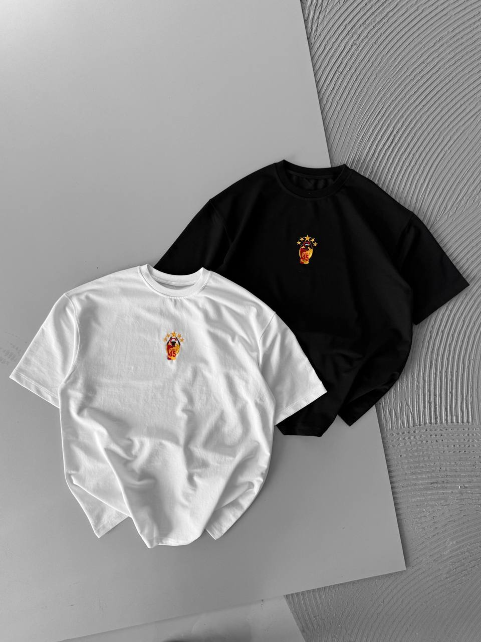 Oversize Embroidered T-Shirt – OSIMHEN 45 Flame &amp;amp; Stars Logo