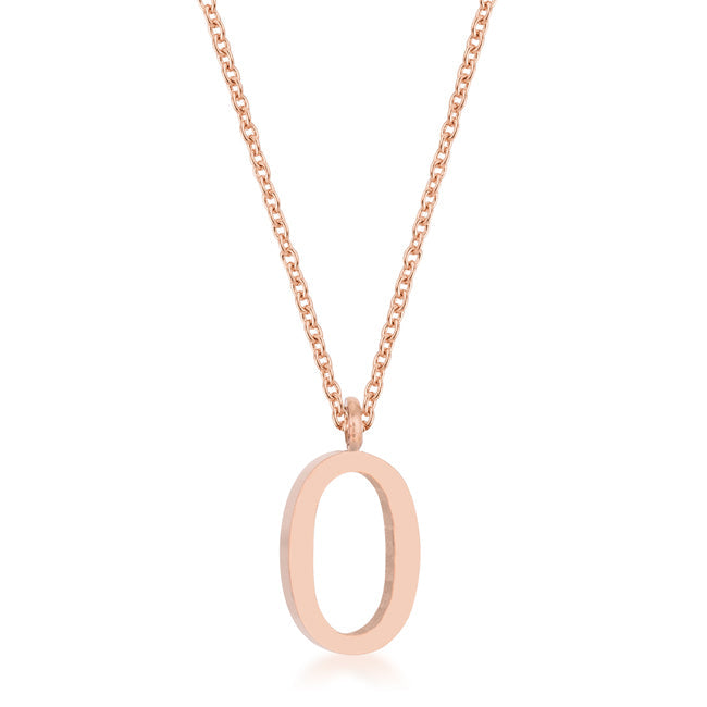 Elaina Stainless Steel O Initial Necklace