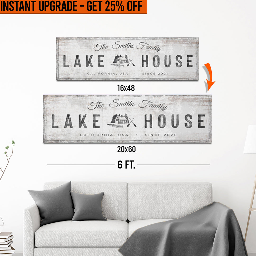 Upgrade Your 16x48 Inches &amp;#39;Lake House Cabin&amp;#39; (Style 1) Canvas To 20x60 Inches