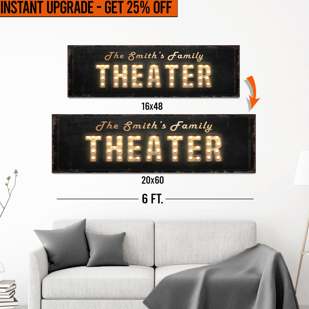 Upgrade Your 16x48 Inches &amp;#39;Theater&amp;#39; (Style 1) Canvas To 20x60 Inches