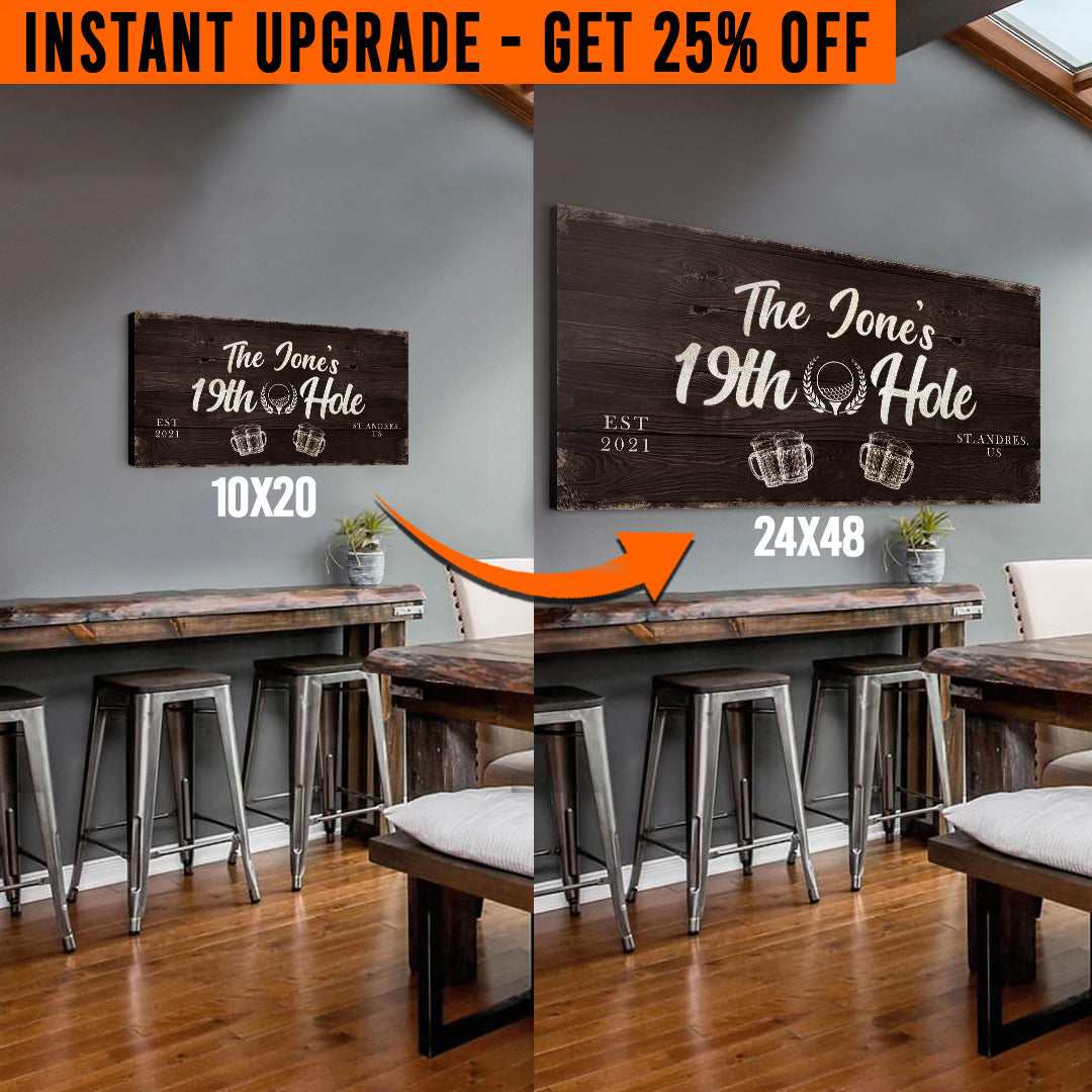 Upgrade Your 20x10 Inches &amp;#39;19th Hole Golf&amp;#39; (Style 2) Canvas To 48x24 Inches