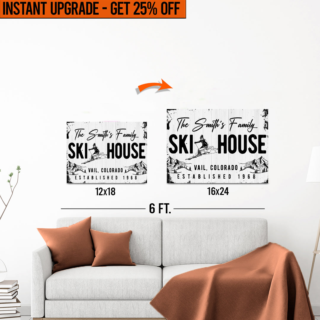 Upgrade Your 12x18 Inches &amp;#39;Ski House&amp;#39; Canvas to 16x24 Inches