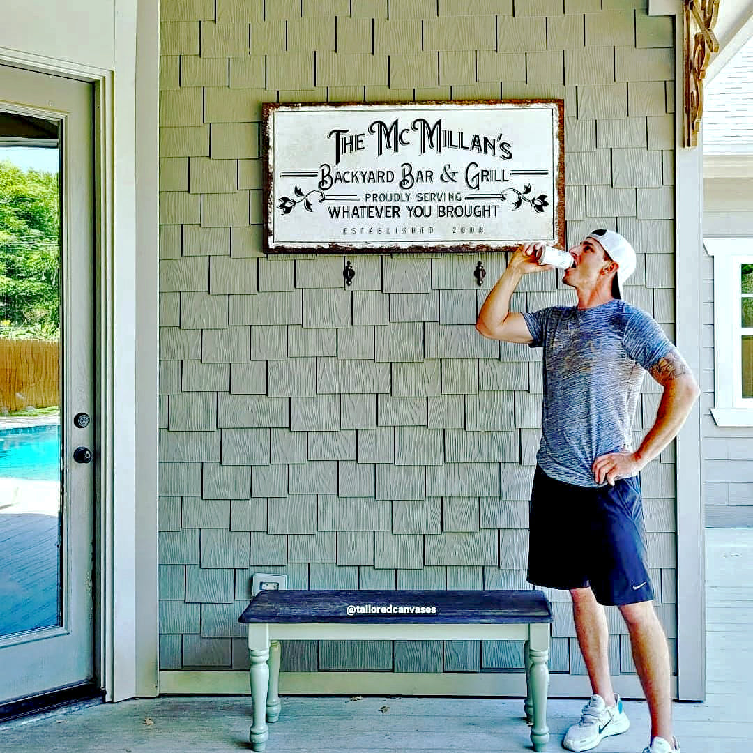 Backyard Bar &amp;amp; Grill Sign