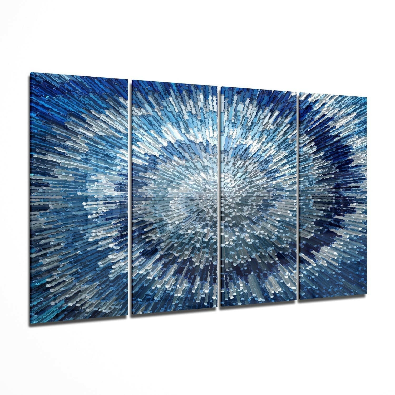 Blue Spiral 4 Pieces Mega Glass Wall Art (59&amp;quot;x36&amp;quot;)