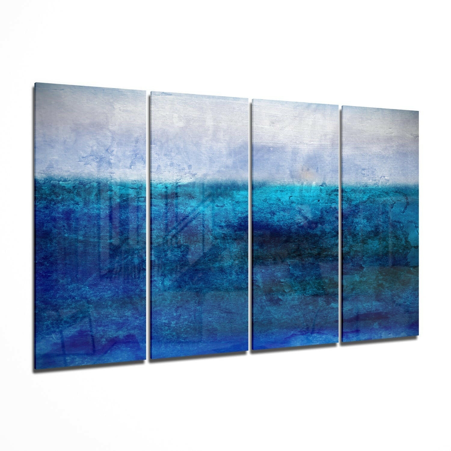 Blue Horizon 4 Pieces Mega Glass Wall Art (59&amp;quot;x36&amp;quot;)
