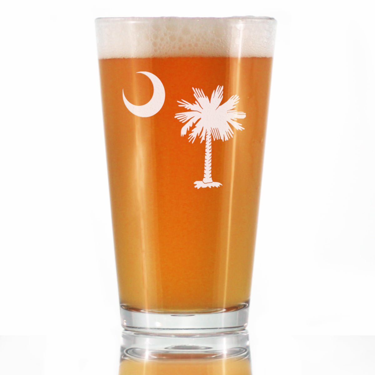 South Carolina Flag Pint Glass for Beer - State Themed Drinking Decor and Gifts for South Carolinian Women &amp;amp; Men - 16 Oz Glasses