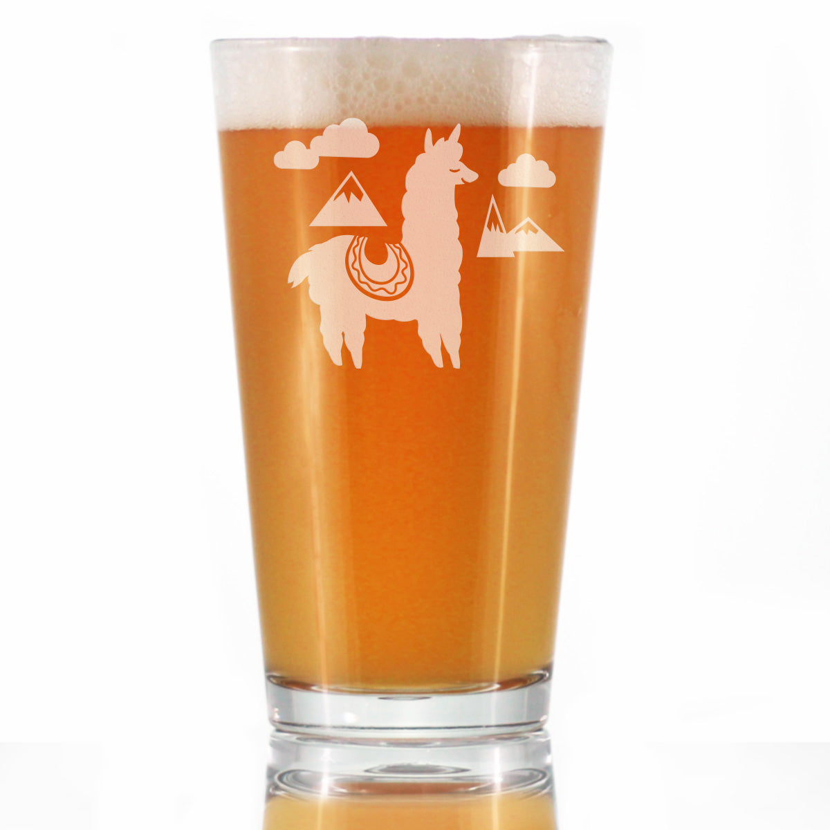 Alpaca Pint Glass for Beer - Unique Funny Farm Animal Themed Decor and Gifts for Alpaca Lovers - 16 oz