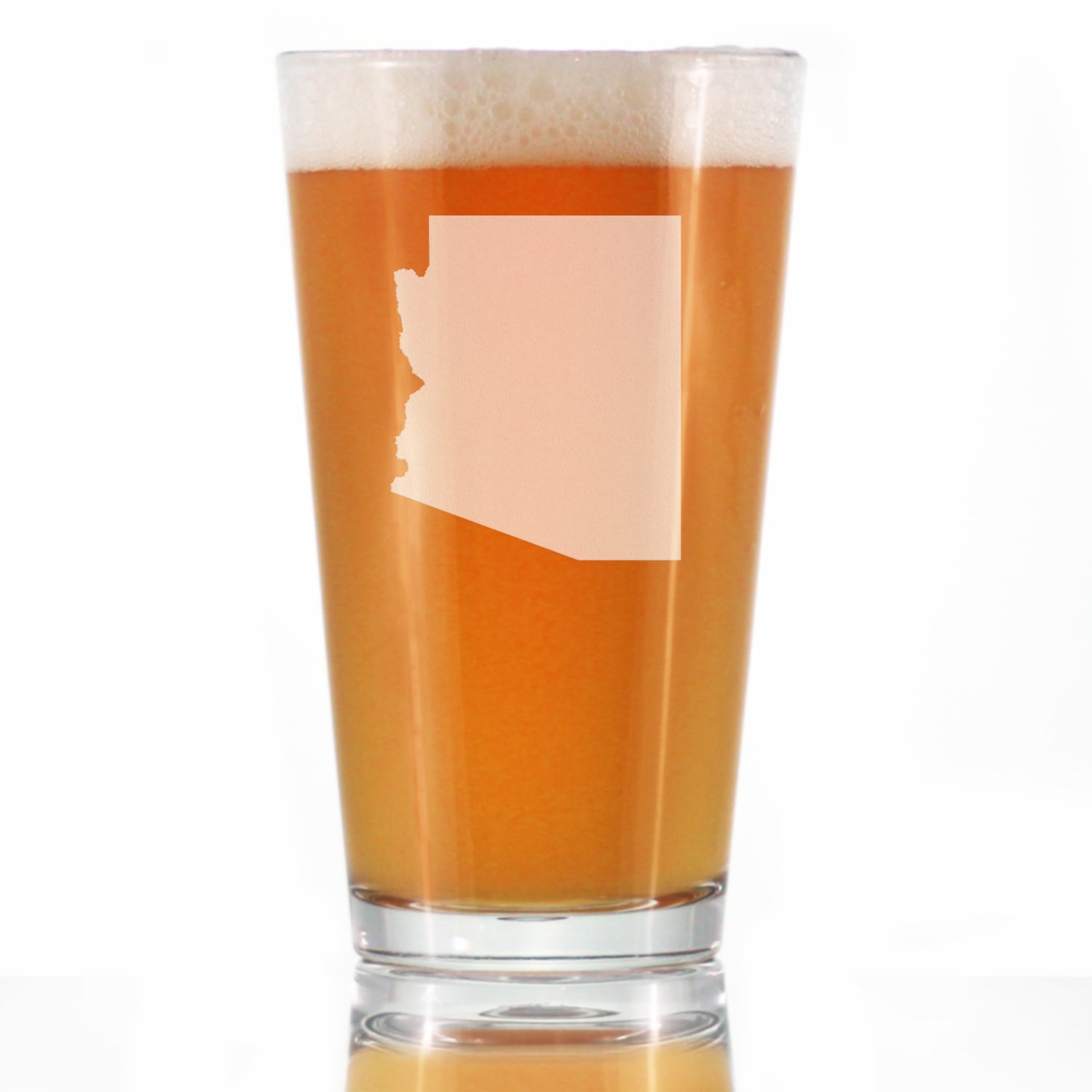 Arizona State Outline Pint Glass for Beer - State Themed Drinking Decor and Gifts for Arizonan Women &amp;amp; Men - 16 Oz Glasses
