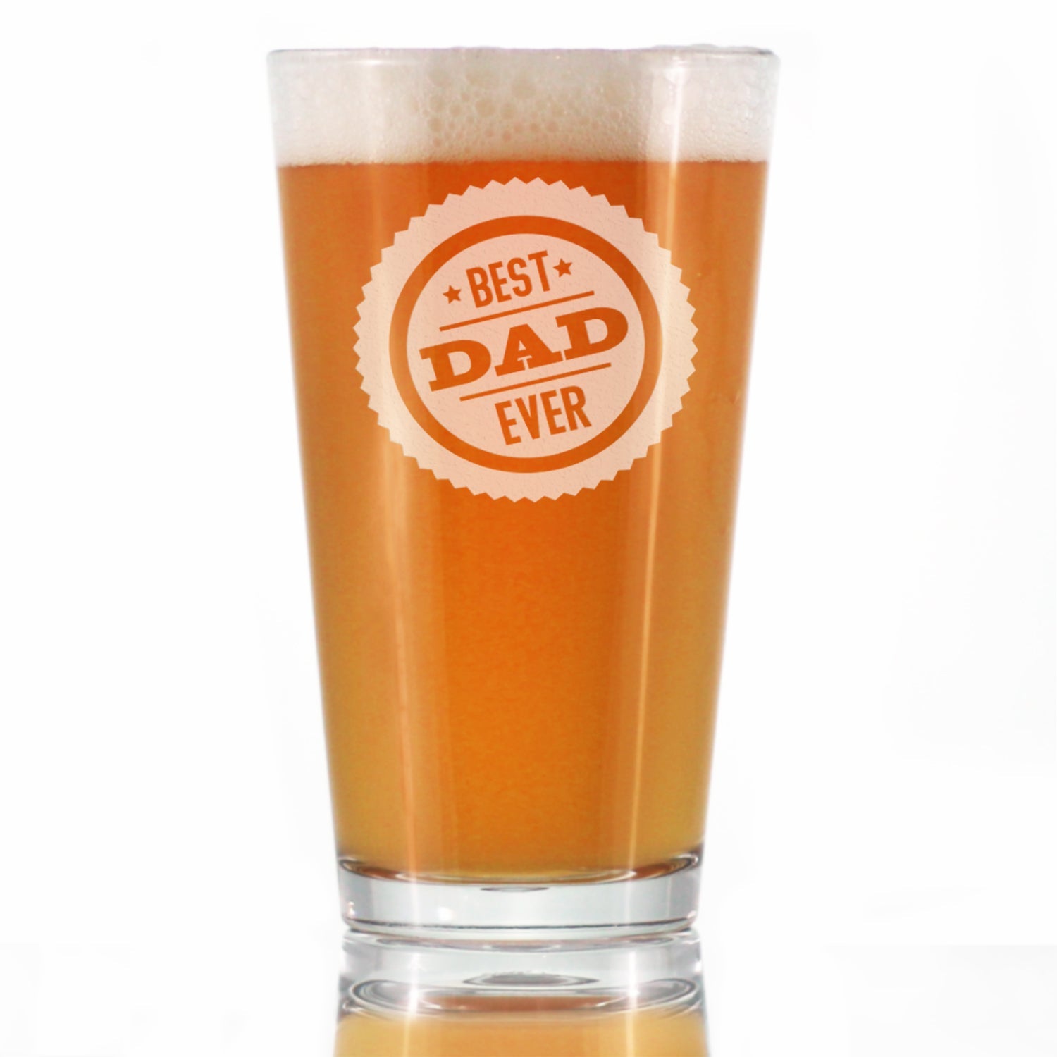 Best Dad Ever 16 oz Pint Glass, Fathers Day Gifts for Men, Husband &amp;amp; Happy Birthday Beer Mug Gift for Dad