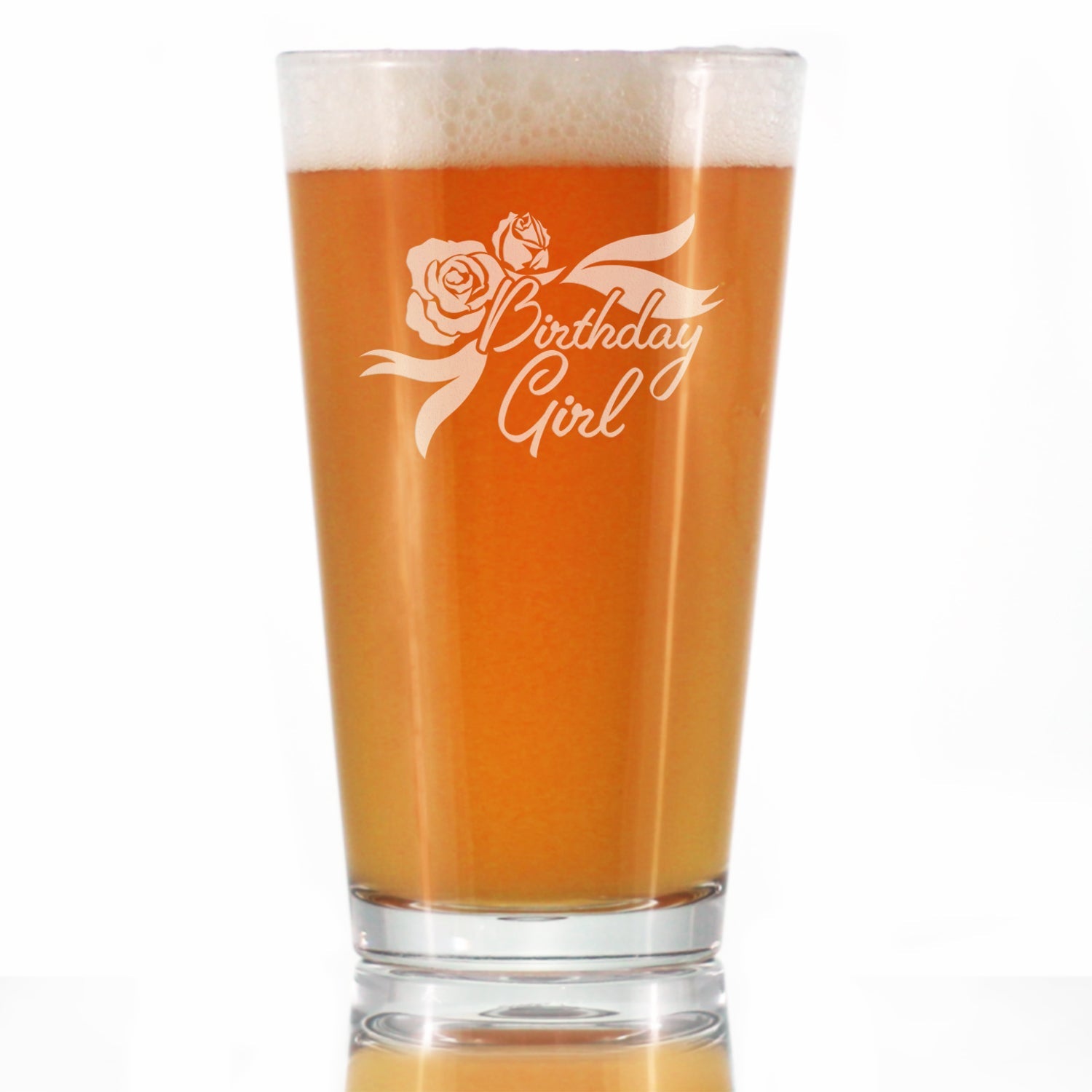 Birthday Girl - Pint Glass for Beer Birthday Gifts for Women - Fun Bday Party Decor - 16 Oz