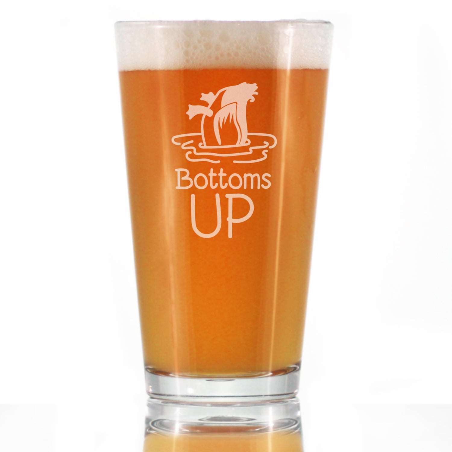 Bottoms Up - 16 Ounce Pint Glass