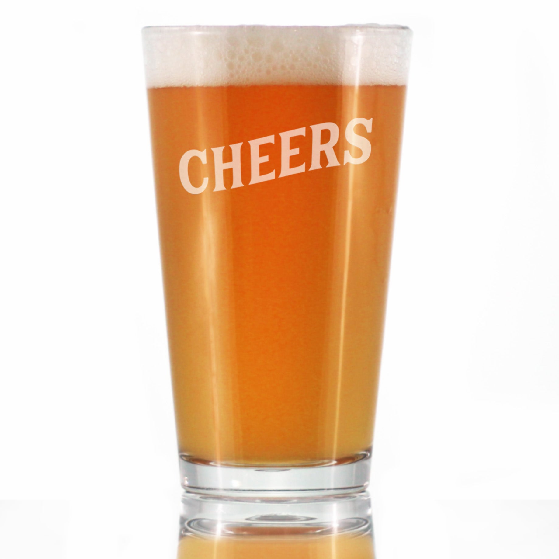 Cheers - Pint Glass - Cute Themed Gifts or Party Decor for Women and Men - 16 Oz