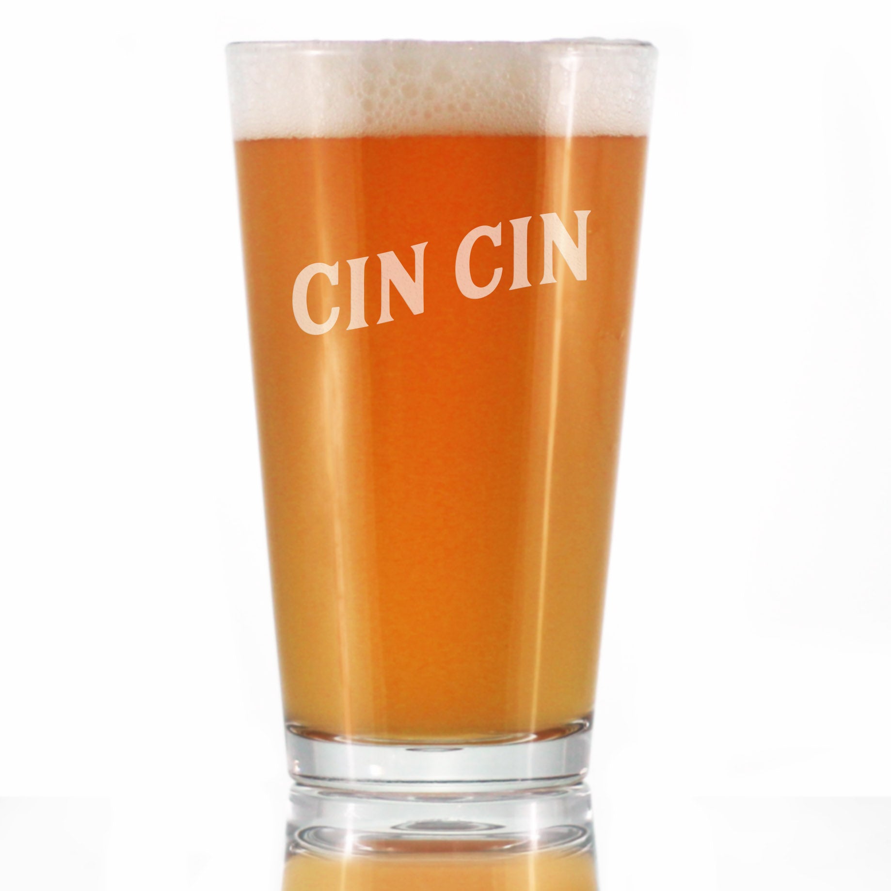 Cin Cin - Italian Cheers - Pint Glass for Beer - Cute Italy Themed Gifts or Party Decor for Women &amp;amp; Men - 16 Oz