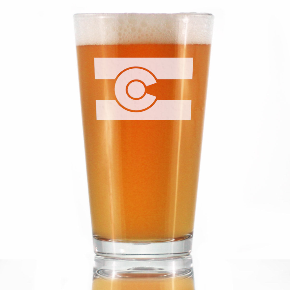 Colorado Flag - Pint Glass for Beer - Glass Gift for Lovers of Colorado, Centennial State Themed Decor - 16 oz