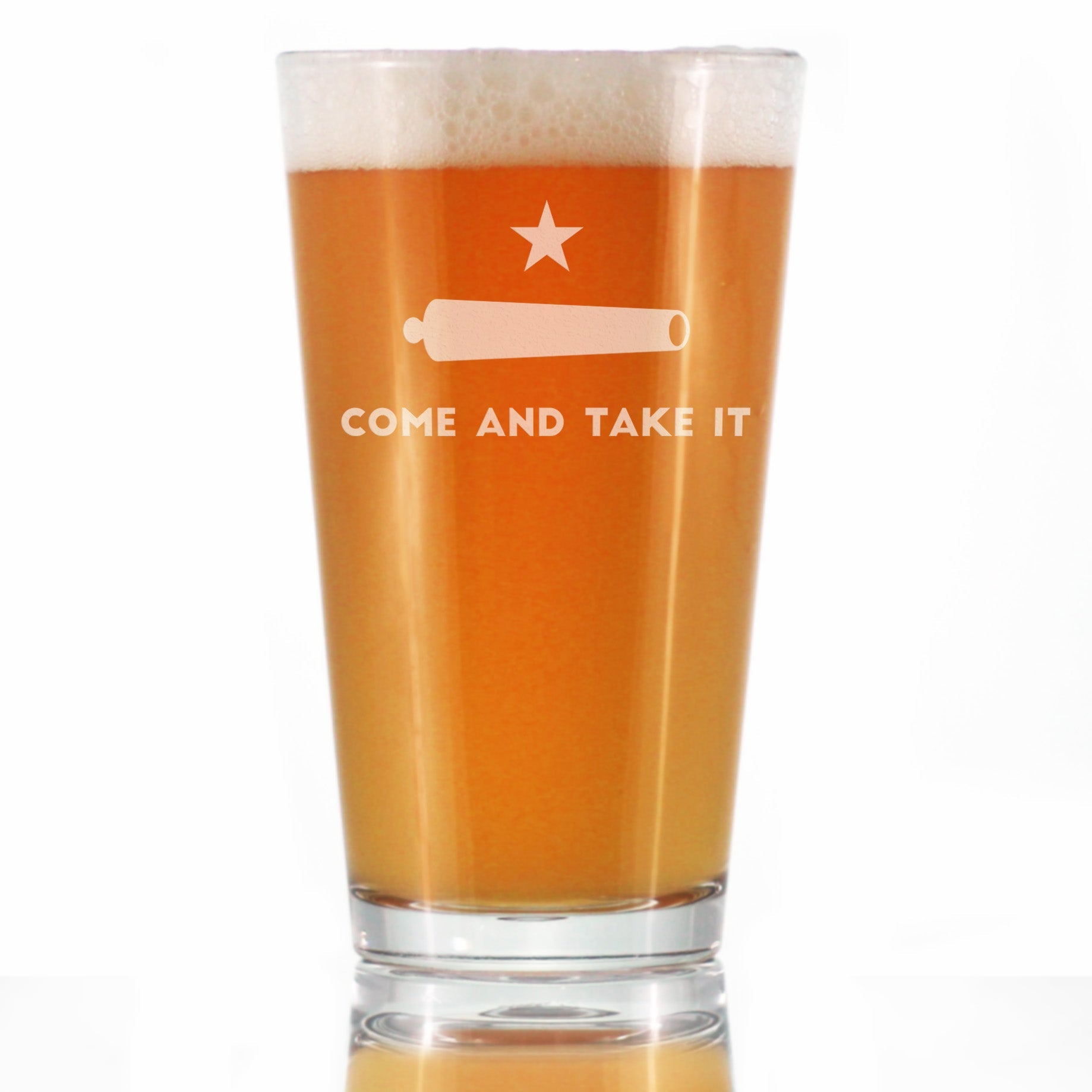 Come and Take It Texas Flag Pint Glass Gift for Beer Drinking Men &amp;amp; Women - 16 oz Glassware - Unique Barware Gifts for Texans