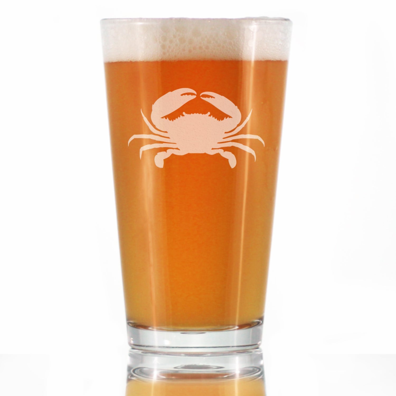 Crab - Cute Nautical Theme Gifts for Beach House - 16 Ounce Pint Glass