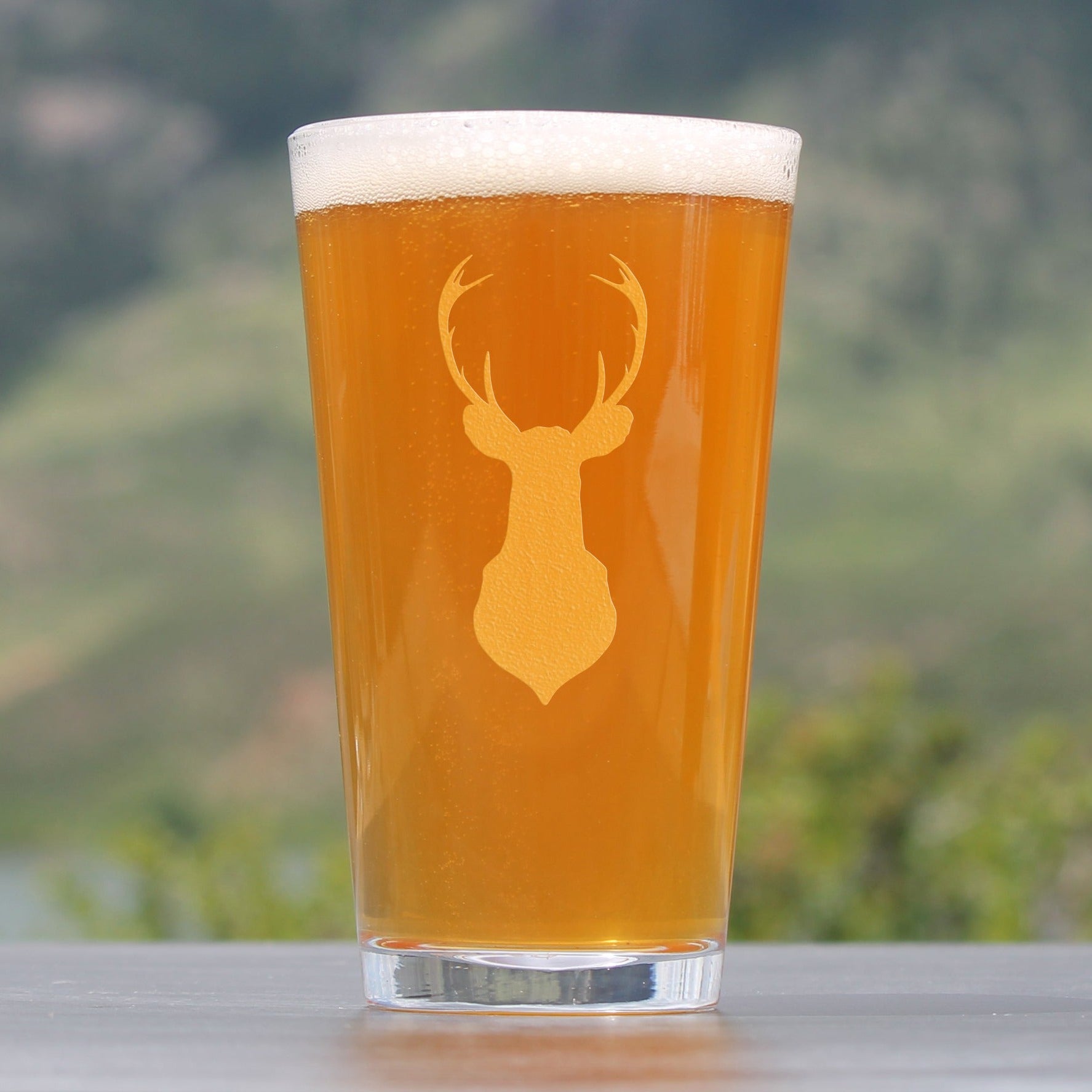 Deer Head - 16 Ounce Pint Glass