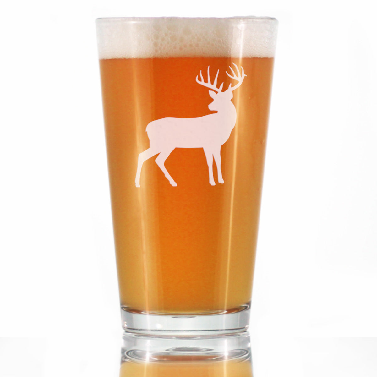 Deer Pint Glass for Beer - Cabin Themed Gifts or Rustic Decor for Men and Women - Fun Drinking or Party Glasses - 16 oz