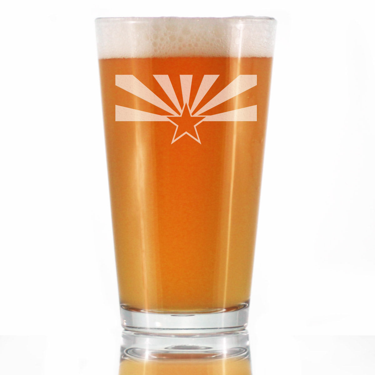 Arizona Flag Pint Glass for Beer - State Themed Drinking Decor and Gifts for Arizonan Women &amp;amp; Men - 16 Oz Glasses