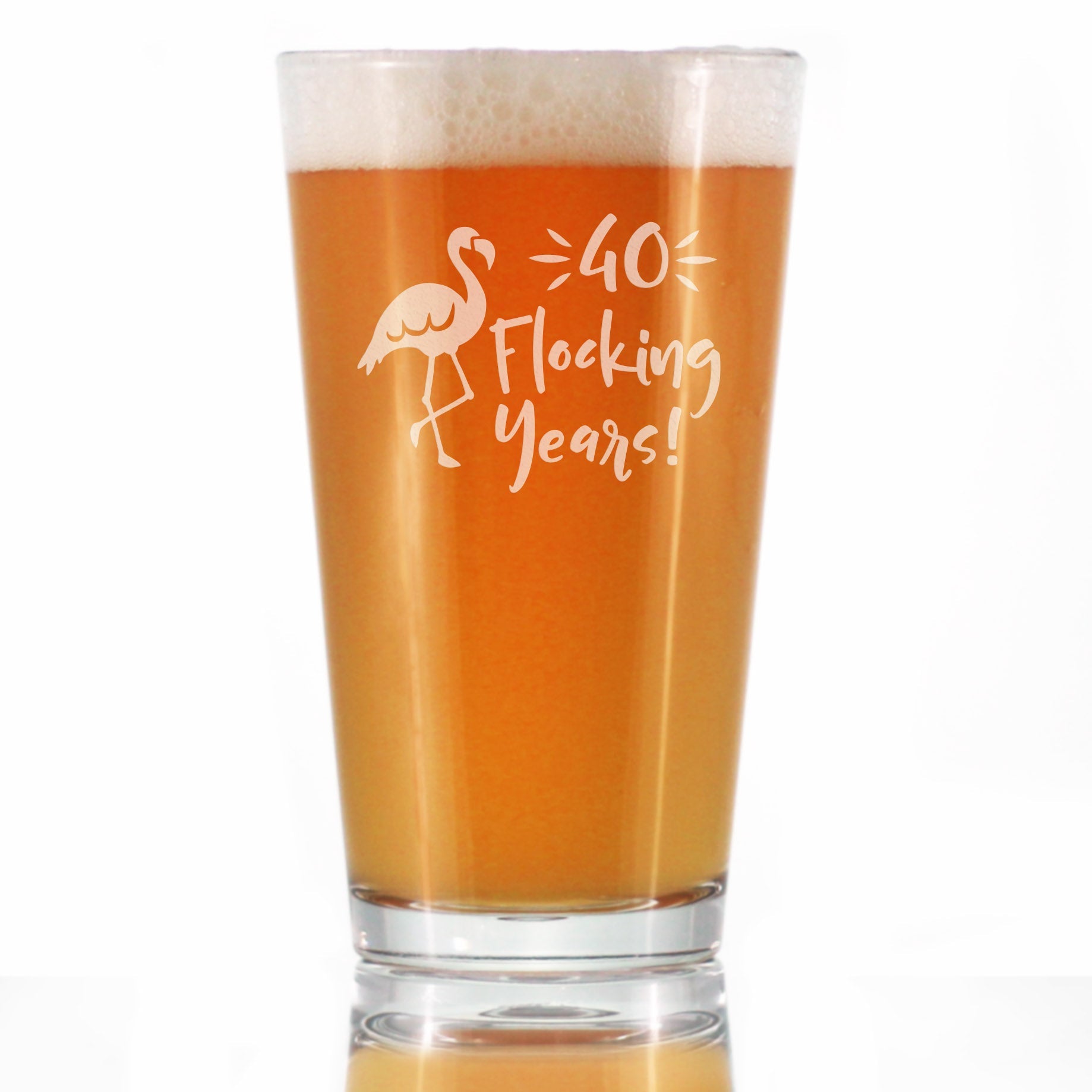 40 Flocking Years - 16 Ounce Pint Glass