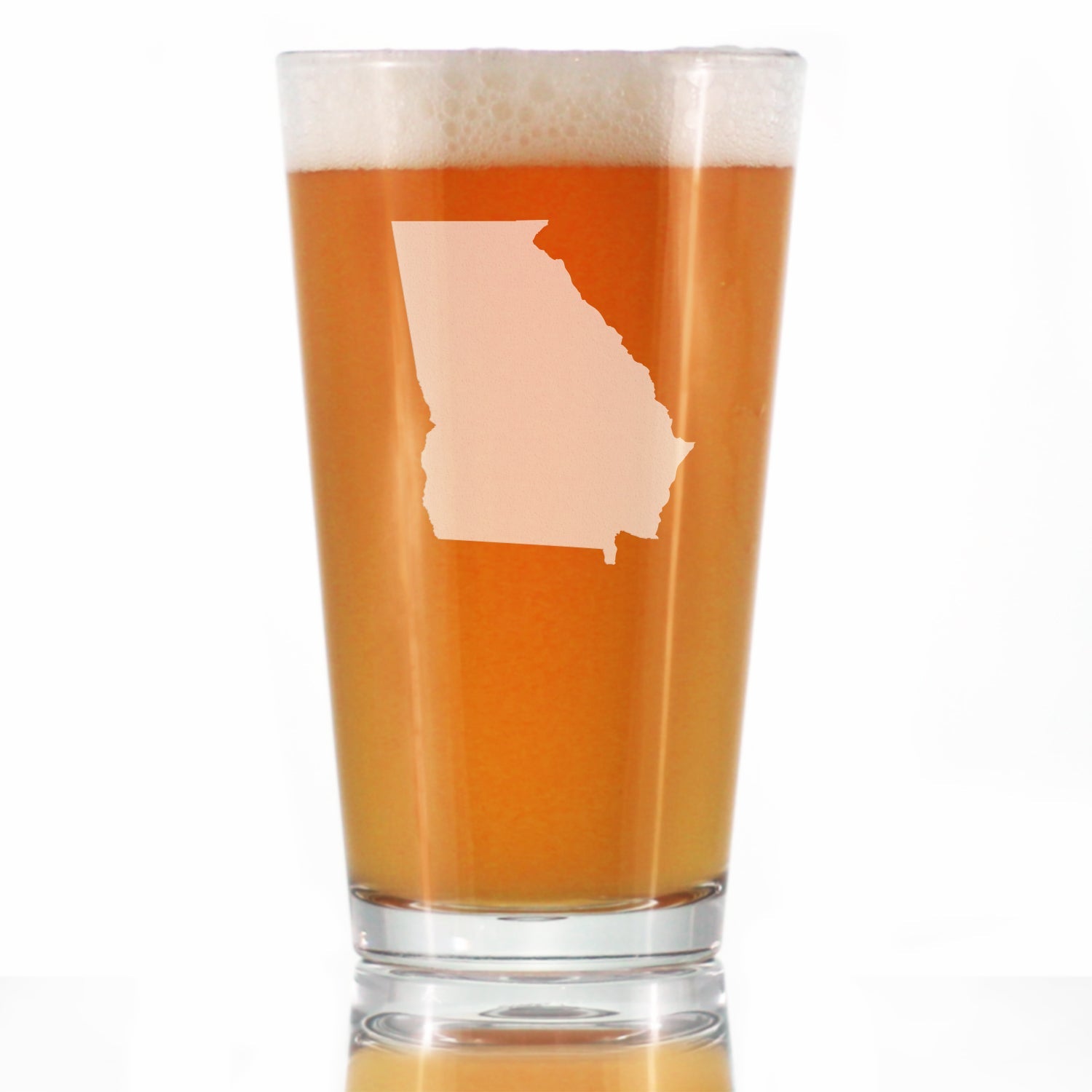 Georgia State Outline Pint Glass for Beer - State Themed Drinking Decor and Gifts for Georgian Women &amp;amp; Men - 16 Oz Glasses
