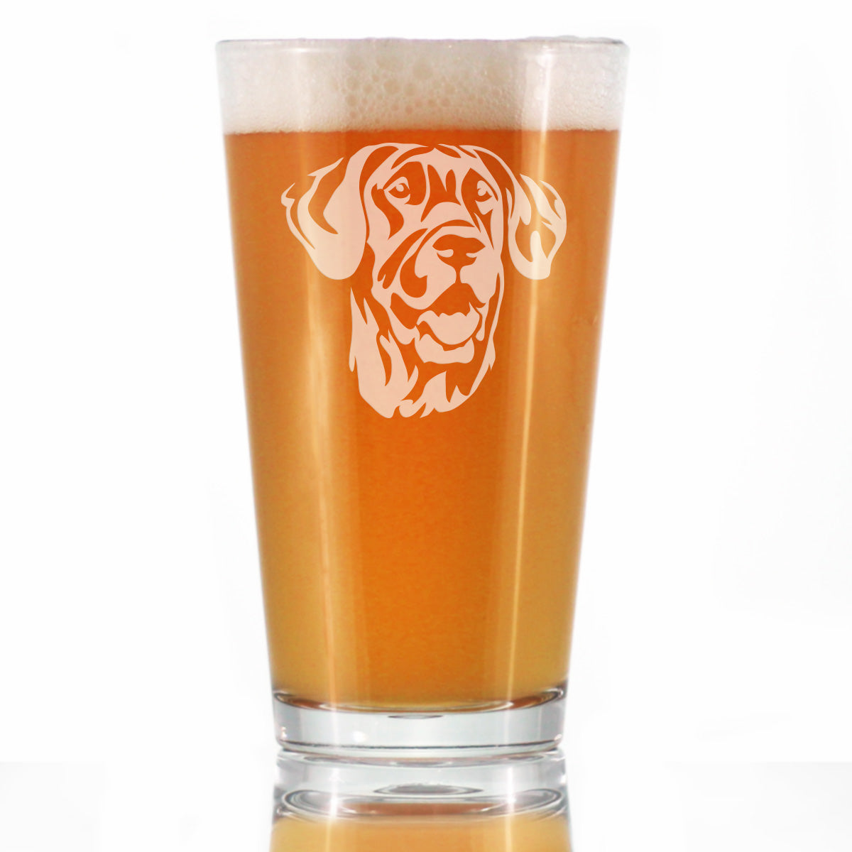 Great Dane Face Pint Glass for Beer - Unique Dog Themed Decor and Gifts for Moms &amp;amp; Dads of Great Danes - 16 Oz