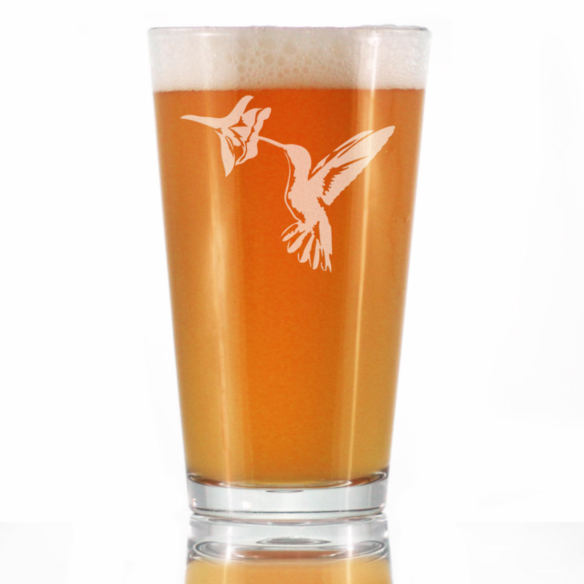 Hummingbird - Pint Glass for Beer - Bird Themed Gifts and Decor for Men &amp;amp; Women - 16 Oz Glasses