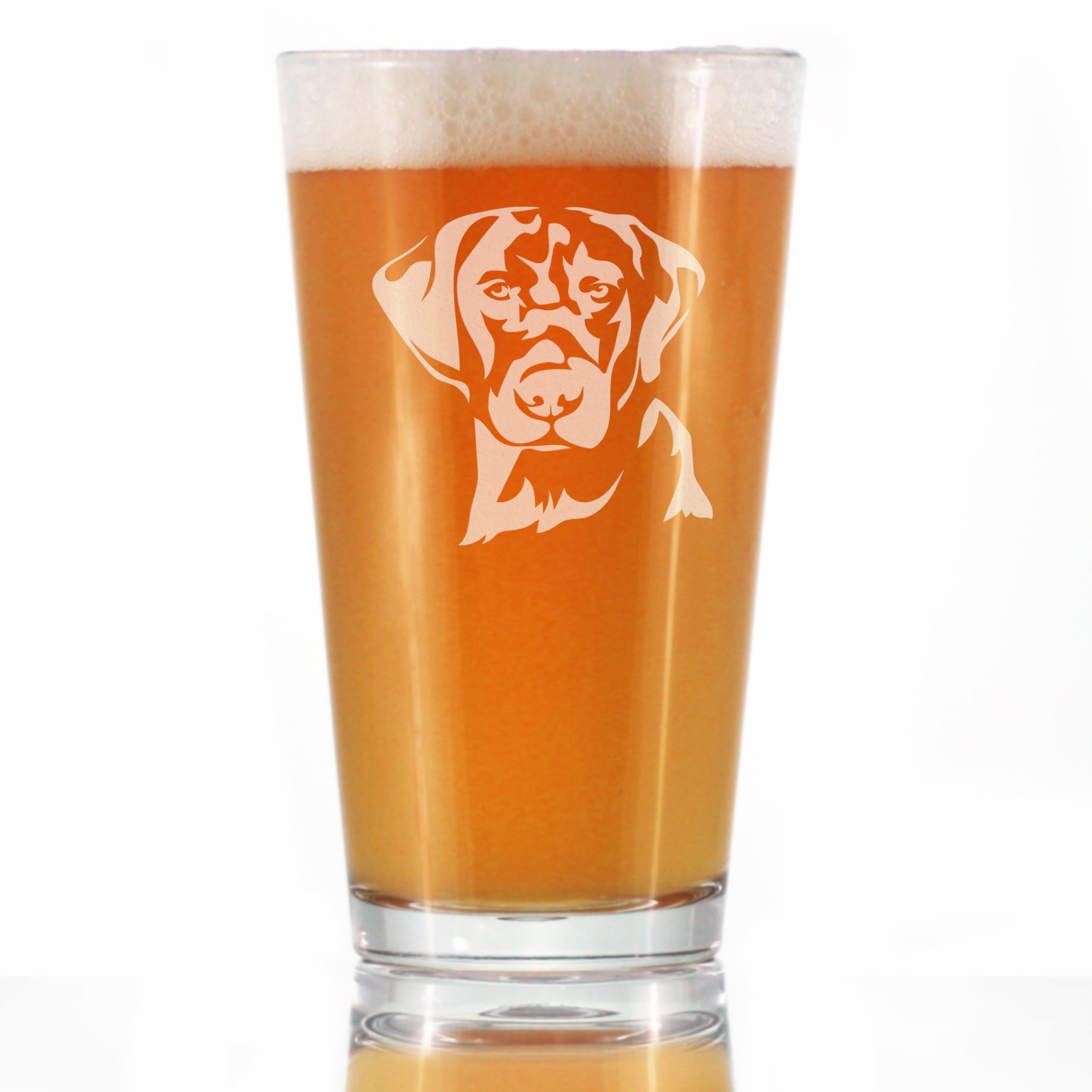 Black Lab Face - Labrador Retriever Pint Glass for Beer - Fun Unique Dog Themed Decor Gifts for Men &amp;amp; Women - 16 oz