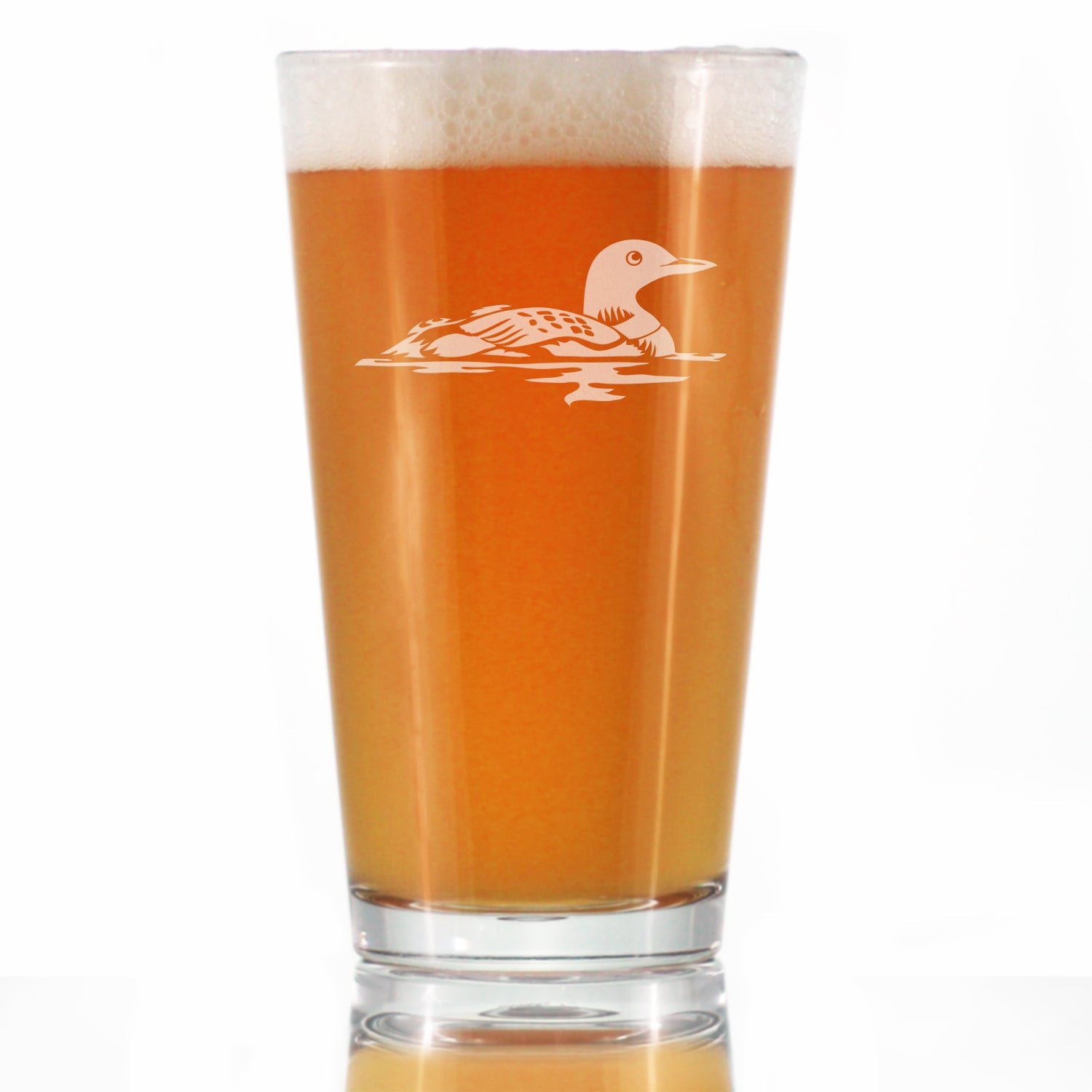 Loon Pint Glass for Beer - Fun Bird Themed Gifts and Decor for Men &amp;amp; Women - 16 oz Glasses