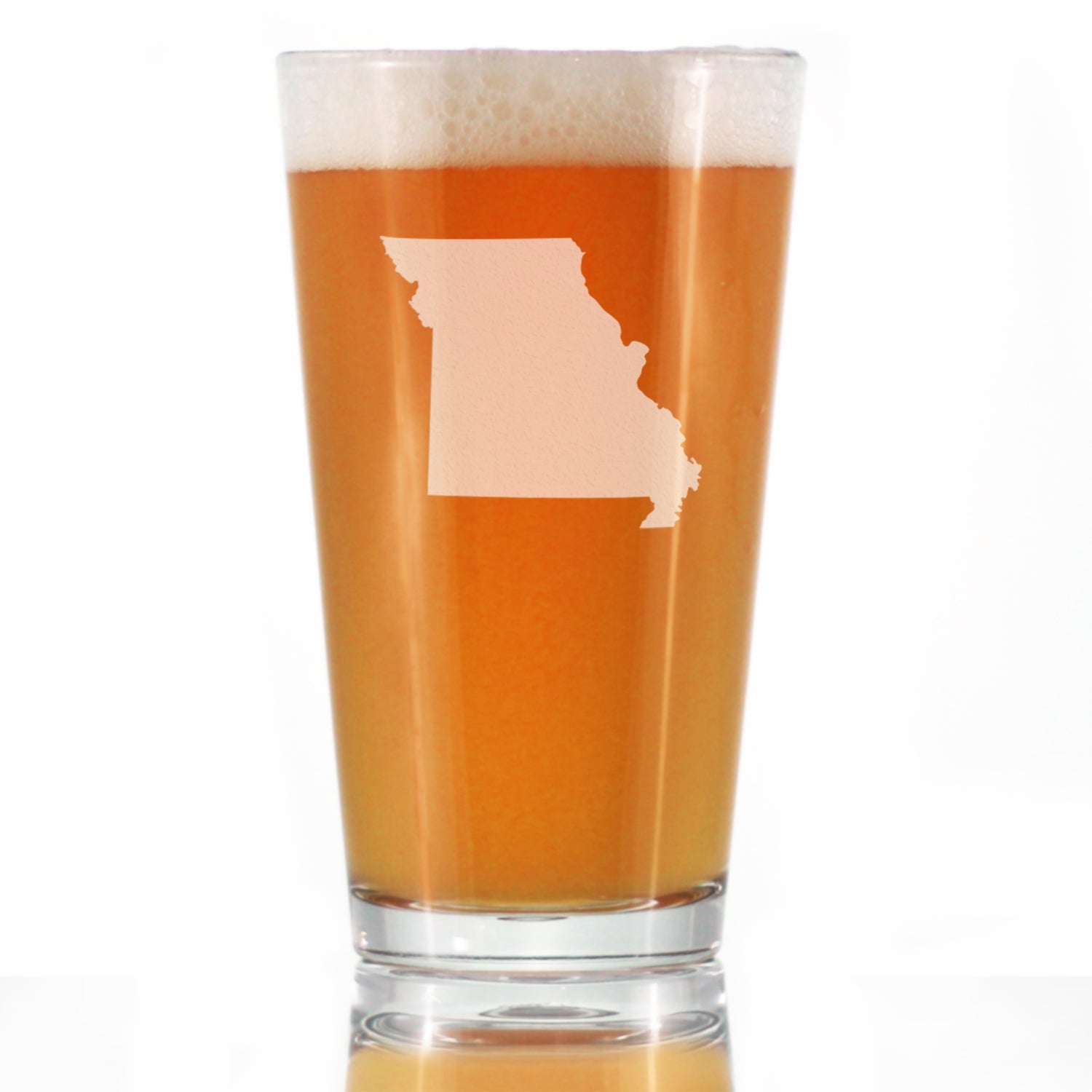 Missouri State Outline Pint Glass for Beer - State Themed Drinking Decor and Gifts for Missourian Women &amp;amp; Men - 16 Oz Glasses