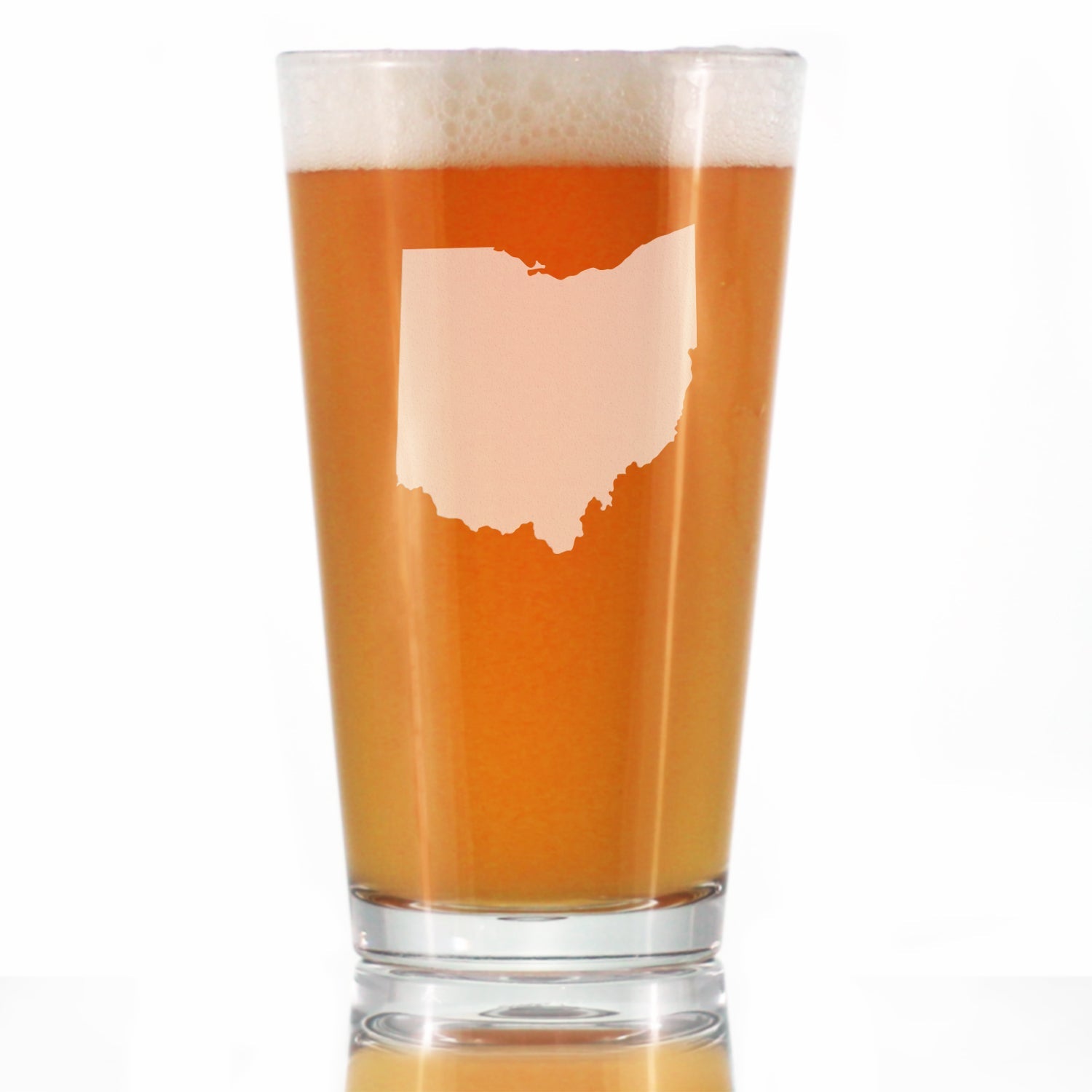 Ohio State Outline Pint Glass for Beer - State Themed Drinking Decor and Gifts for Ohioan Women &amp;amp; Men - 16 Oz Glasses