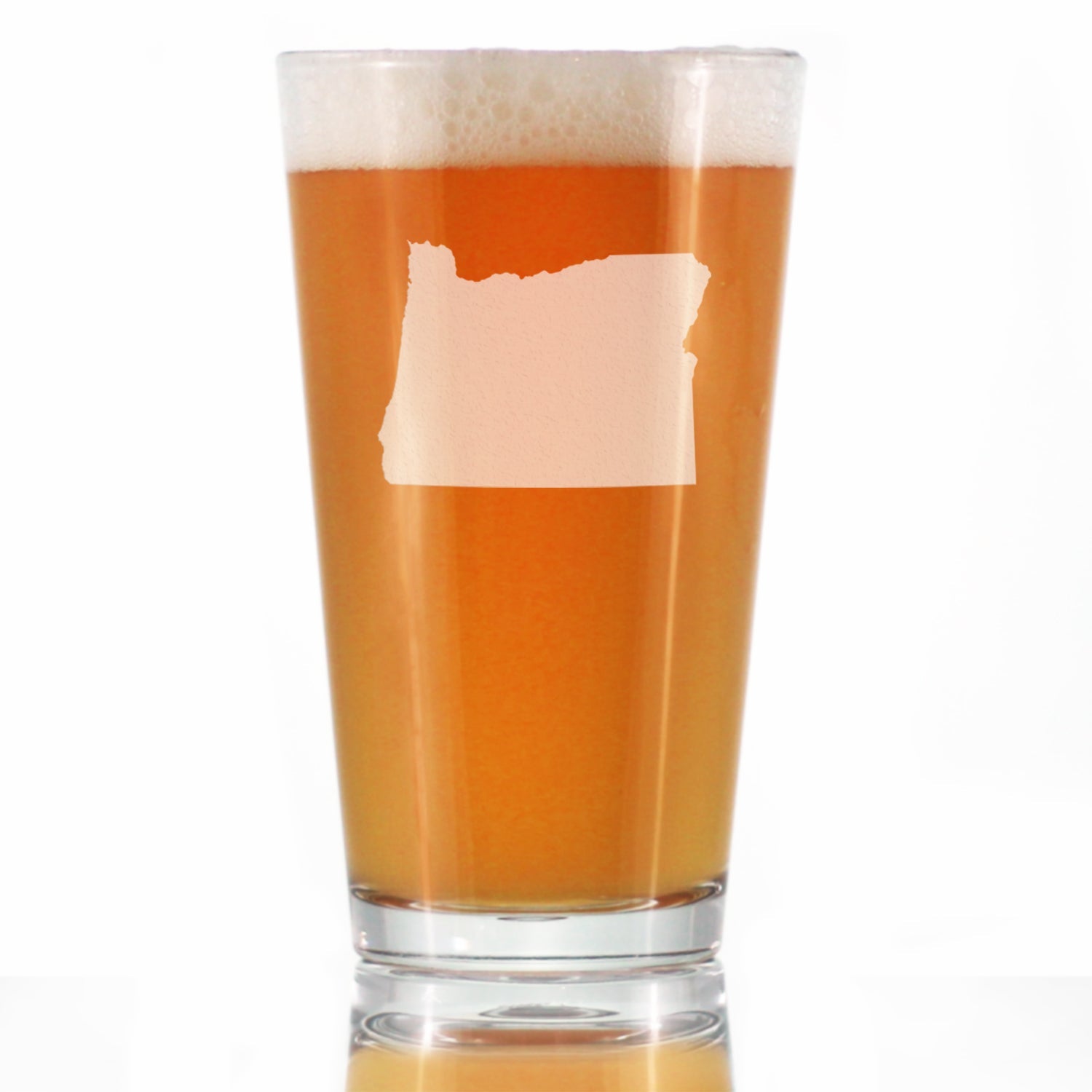 Oregon State Outline Pint Glass for Beer - State Themed Drinking Decor and Gifts for Oregonian Women &amp;amp; Men - 16 Oz Glasses