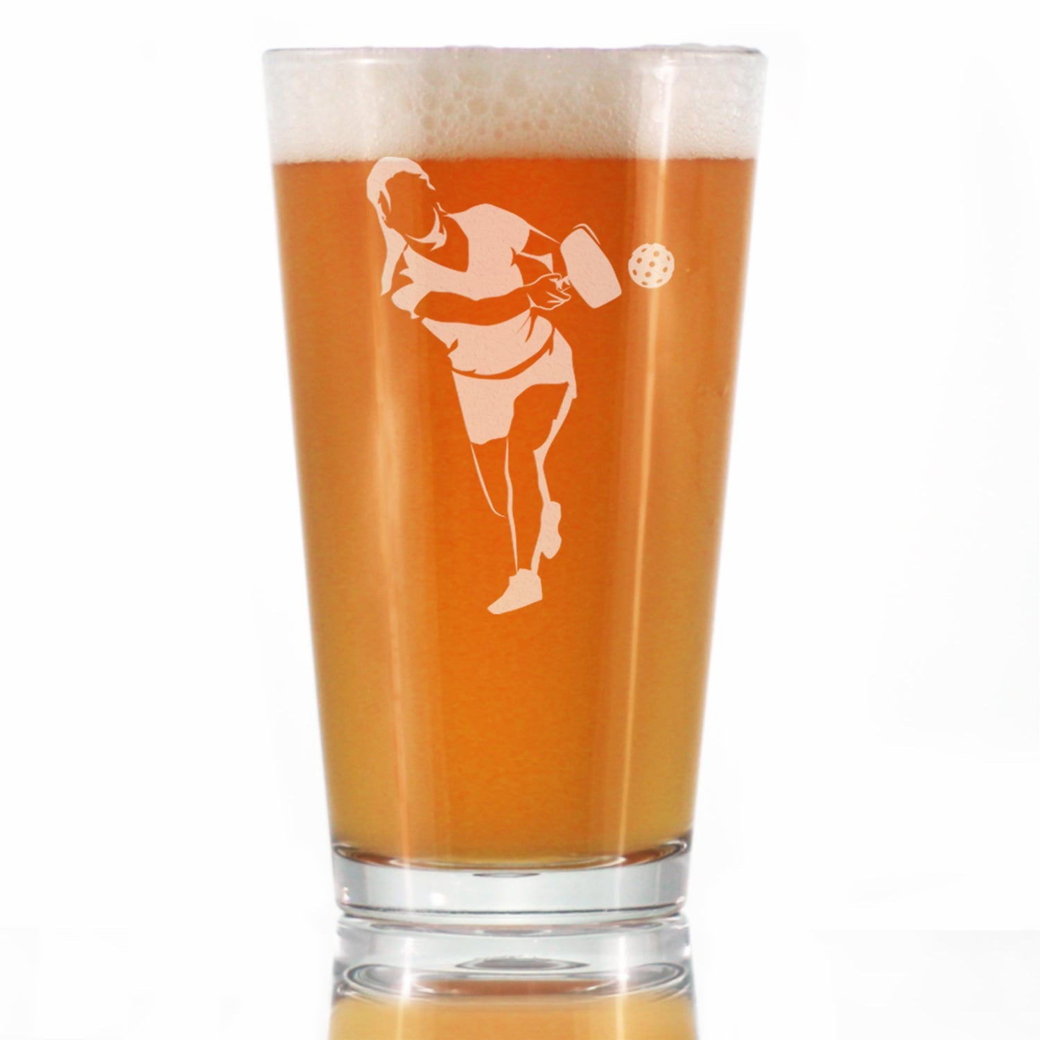 Pickleball Player Female - Funny Pickleball Themed Decor and Gifts - 16 Ounce Pint Glass