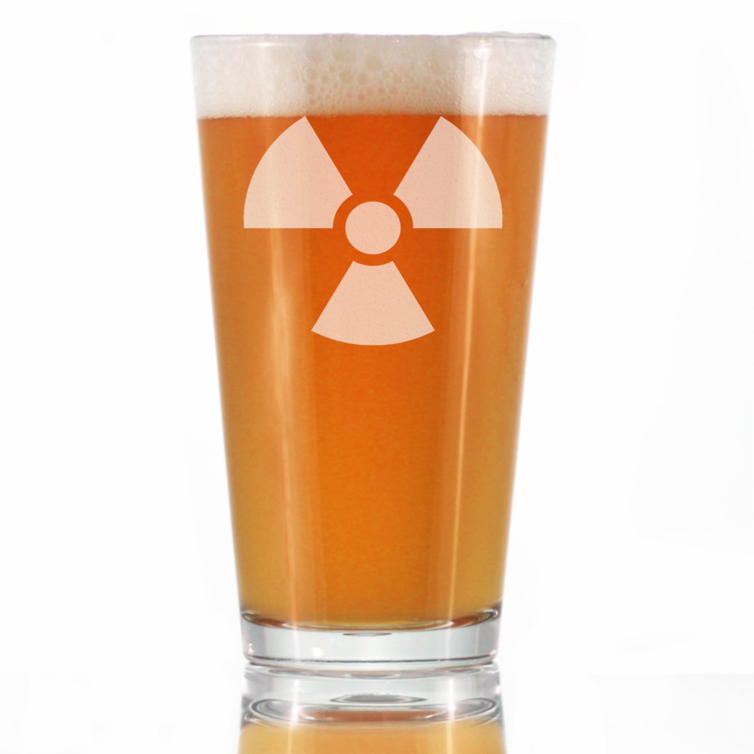 Radiation Symbol Pint Glass - Unique Engraved Gifts for Medical Professionals, Nurses &amp;amp; Radiologists