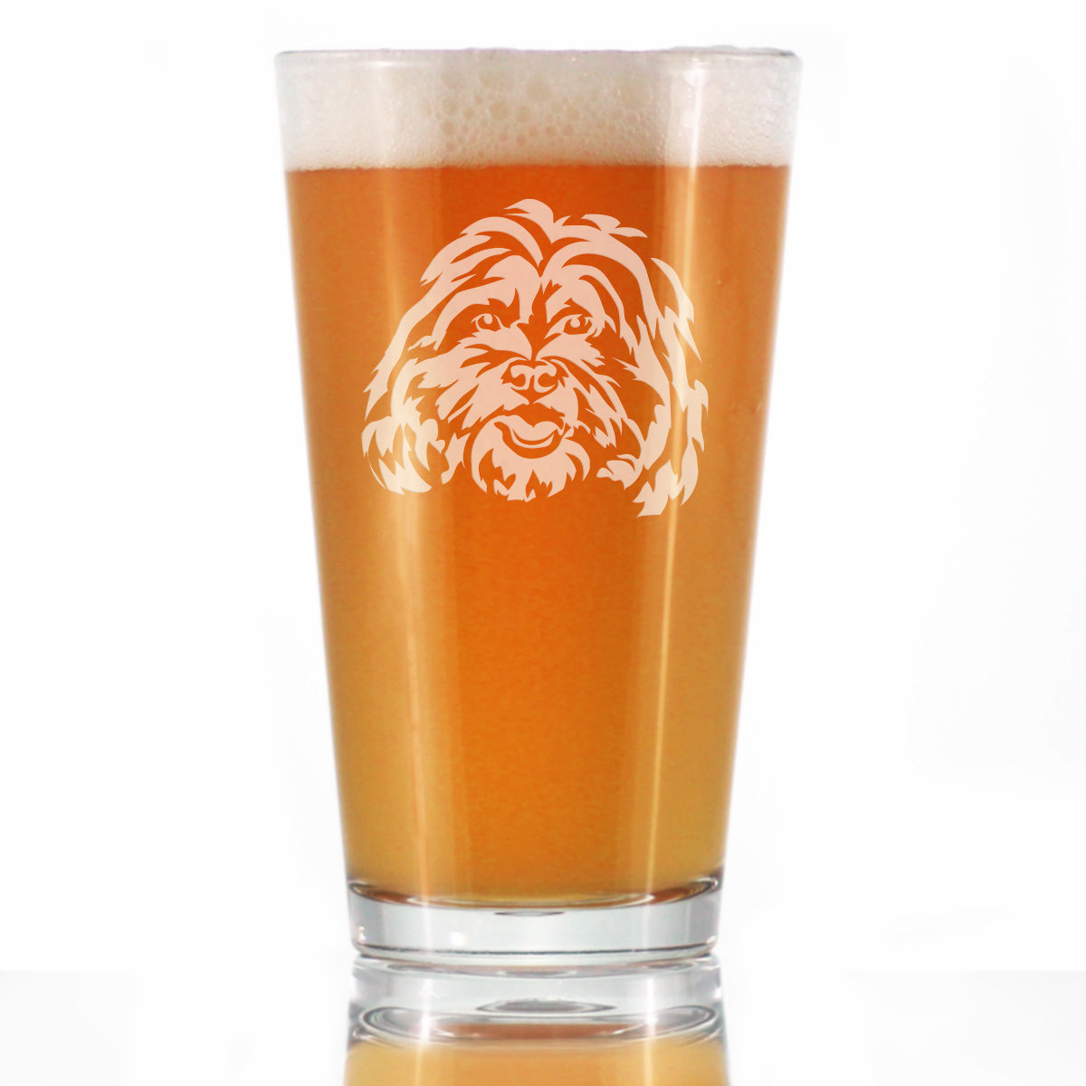 Shih Tzu Face Pint Glass for Beer - Unique Dog Themed Decor and Gifts for Moms &amp;amp; Dads of Shih Tzus - 16 Oz