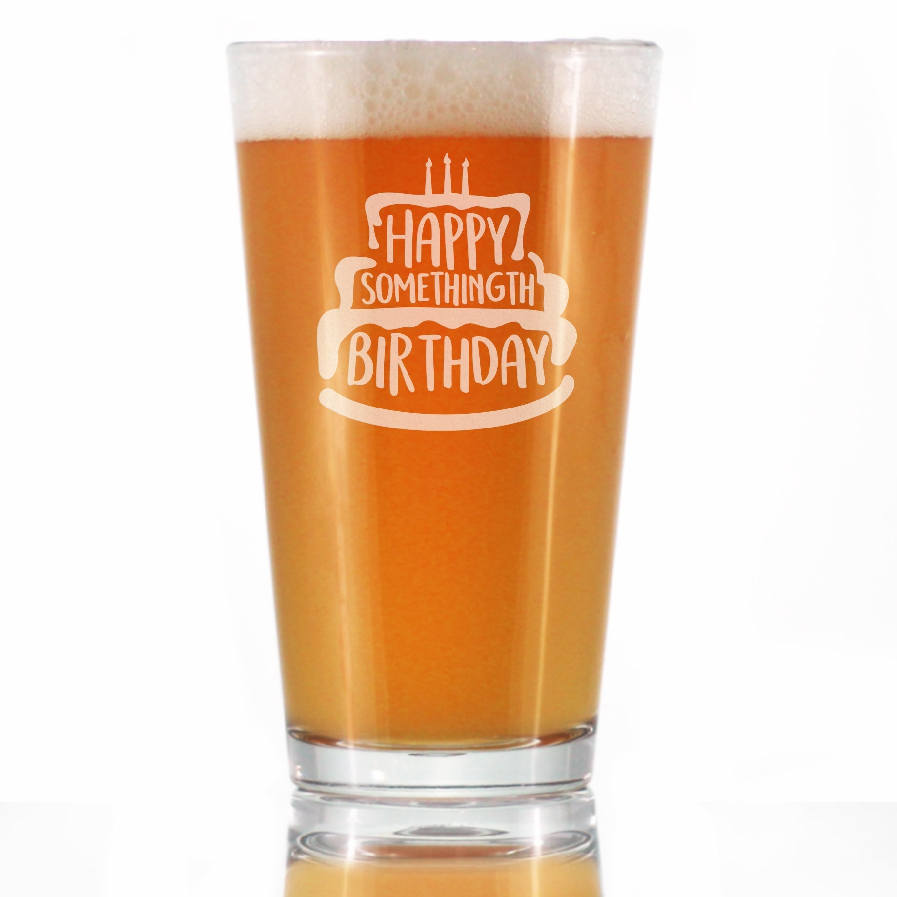 Somethingth Birthday - Funny 16 oz Pint Glass for Beer - Bday Gifts for Men or Women Getting Older - Fun Party Decor