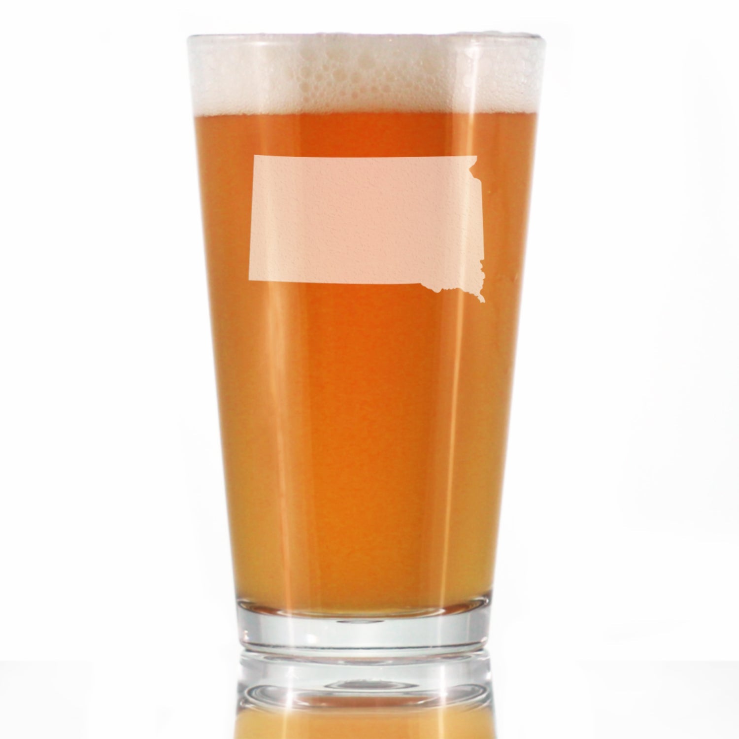 South Dakota State Outline Pint Glass for Beer - State Themed Drinking Decor and Gifts for South Dakotan Women &amp;amp; Men - 16 Oz Glasses